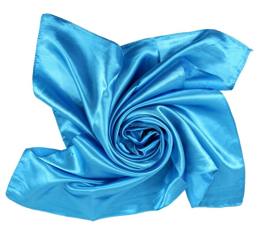 90x90cm Solid Color Satin Silk Scarf 100% Polyester Large Square Neck Scarves for Women