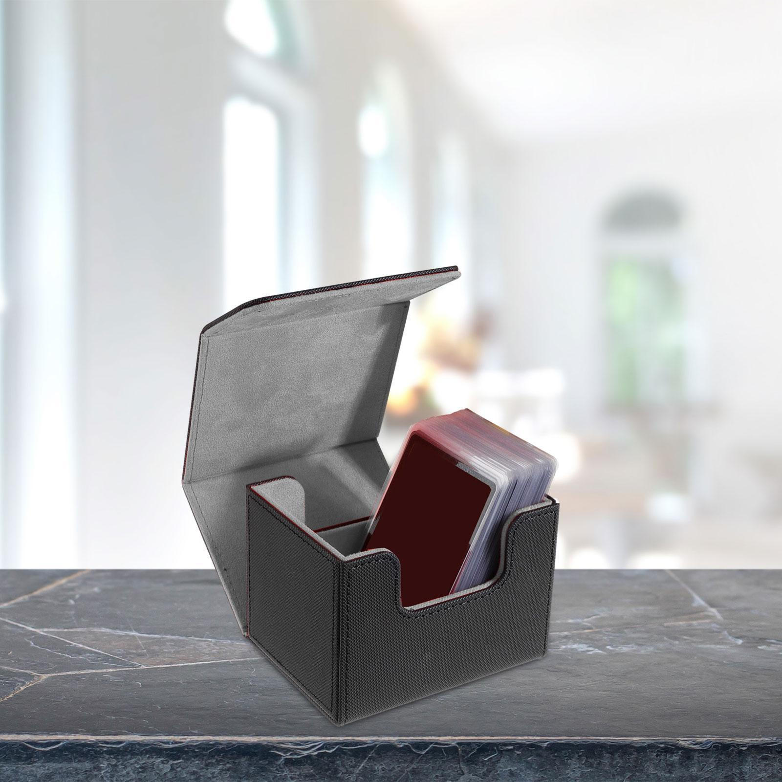 

Коробка для колоди карт, Коробка для зберігання, Кейс, Може вмістити 100+ карт, для ігрових, колекційних black and gray