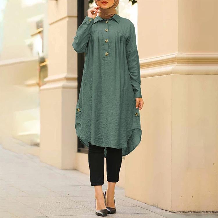 Muslim Quality Retro Women's Cotton Linen A-line Dress - 2021 Summer Collection