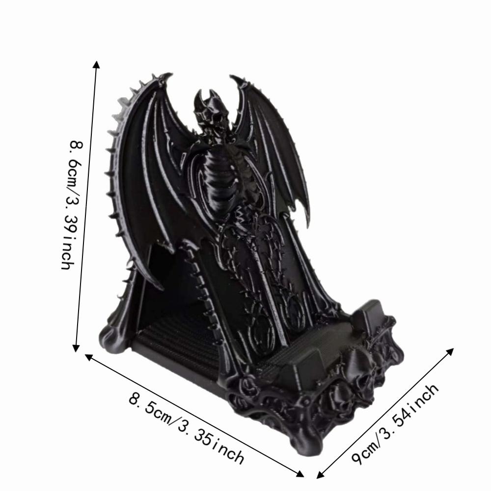 3D Printed Skull Phone Stand Dark Fantasy Gothic Throne Ornament Skull Desk Decoration Dorm Room