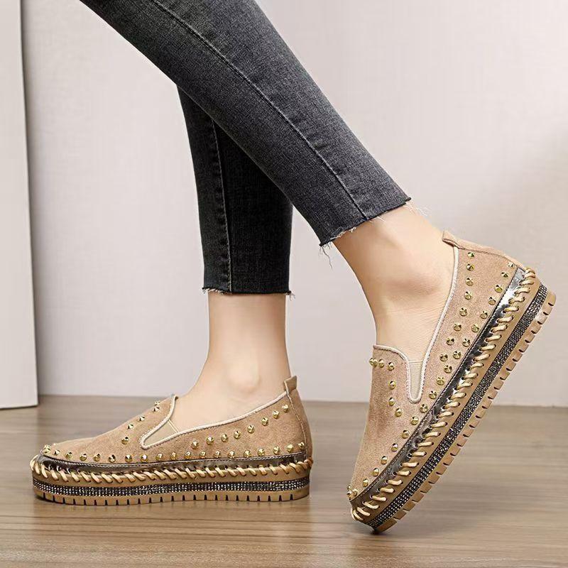 Elegante Herren-Loafer, Freizeitschuhe für Damen, Nieten, zum Reinschlüpfen, Mokassins, atmungsaktive Herren-Fahrerschuhe, bequeme, weiche Schuhe