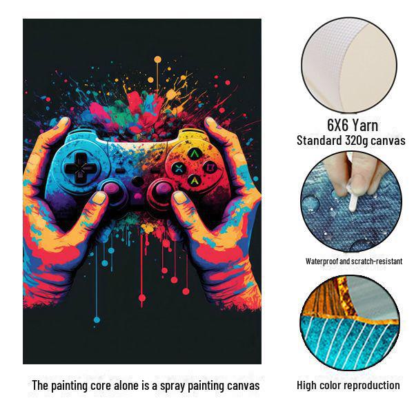 

Граффити Игровой Контроллер Абстрактная Печать На Холсте: Современное декоративное искусство для спальни или интернет-кафе 30X40cm(12X16inch)