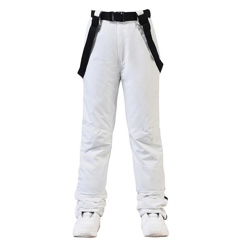 Pantaloni da sci da uomo e da donna, impermeabili, antivento, softshell, isolati, per snowboard, escursionismo, inverno, caldi, pantaloni da neve per uomo e donna M bianco