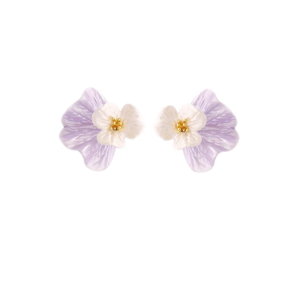 Hook Piercing Vintage Earrings Ear Decor Temperament Earrings Flower Stud Earrings  Girls Gift