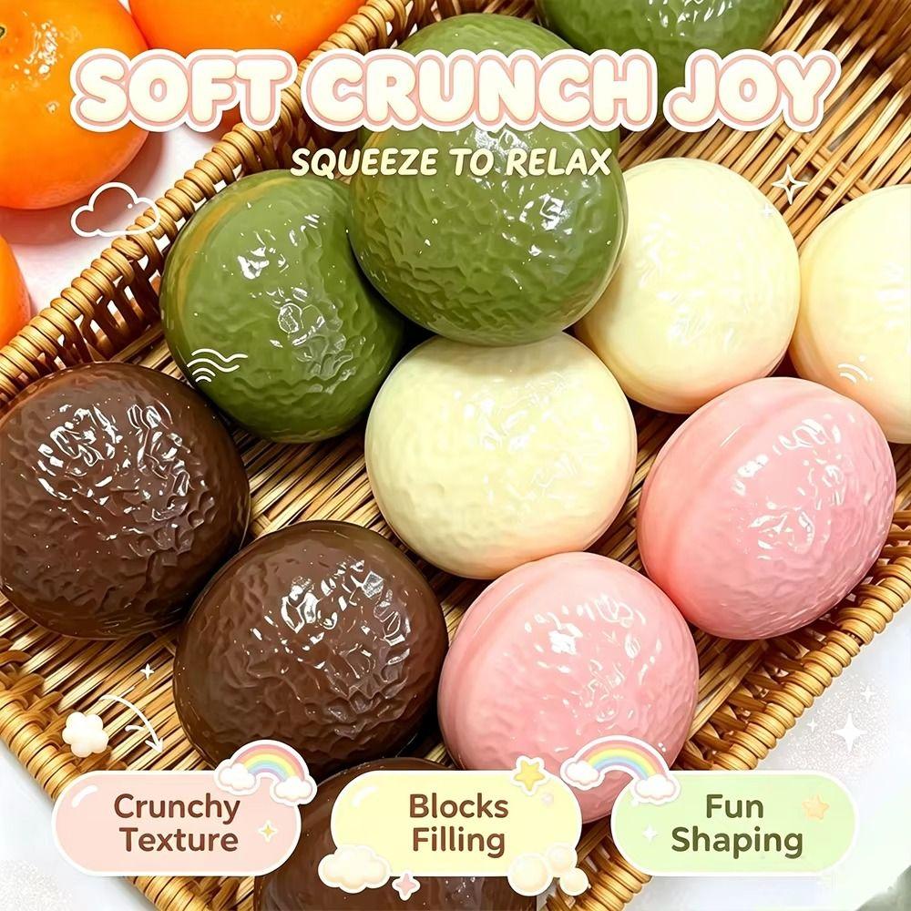 Finger Relax Crunchy Squeeze Toy Shapeable Sensory Fidget Ball Chocolate Pie Squishy Student