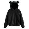 Autumn and winter new fluffy rabbit ears hooded warm sweater sweater