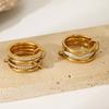European and American style stainless steel hot-selling women's rings geometric stacking design high-end ring niche jewelry women