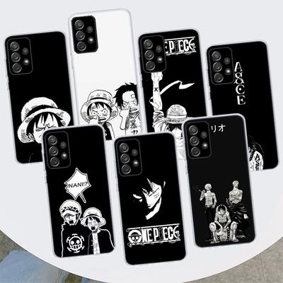 One Piece Schwarz Kunst Crtoon Telefon Fall Für Samsung Galaxy A53 A52 A73 A72 A12 5G A13 A22 A23 A32 a33 A02S A03S A42 A43 A50S Coque