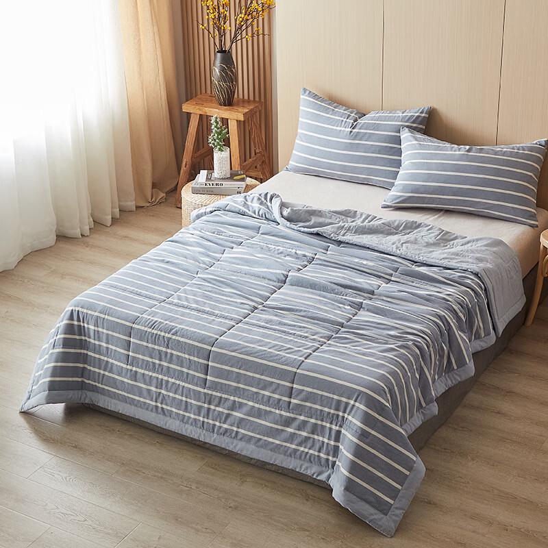 PoloB Moda Paski Przędza Barwiona Bawełna Płukana Letnia Kołdra