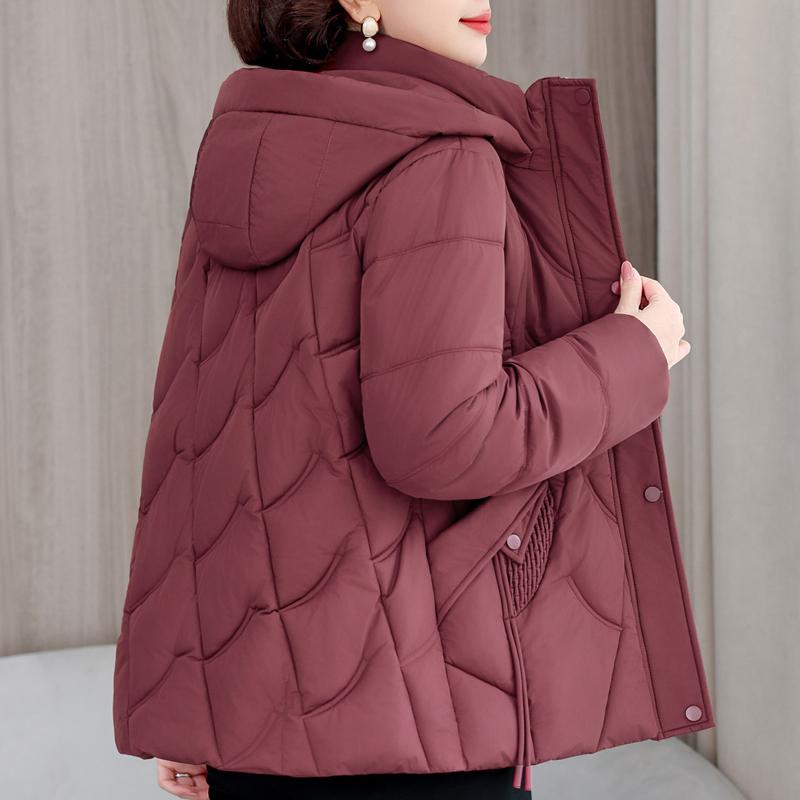 Plus Size L-5XL Fashion Female Coat Winter Jackets Hooded Loose Thick Warm Middle Age Women Parkas
