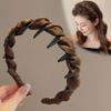 Adjustable Wrapped Hair Hoop Comfortable Toothed Headband Women's Satin Hairband  Daily Wear