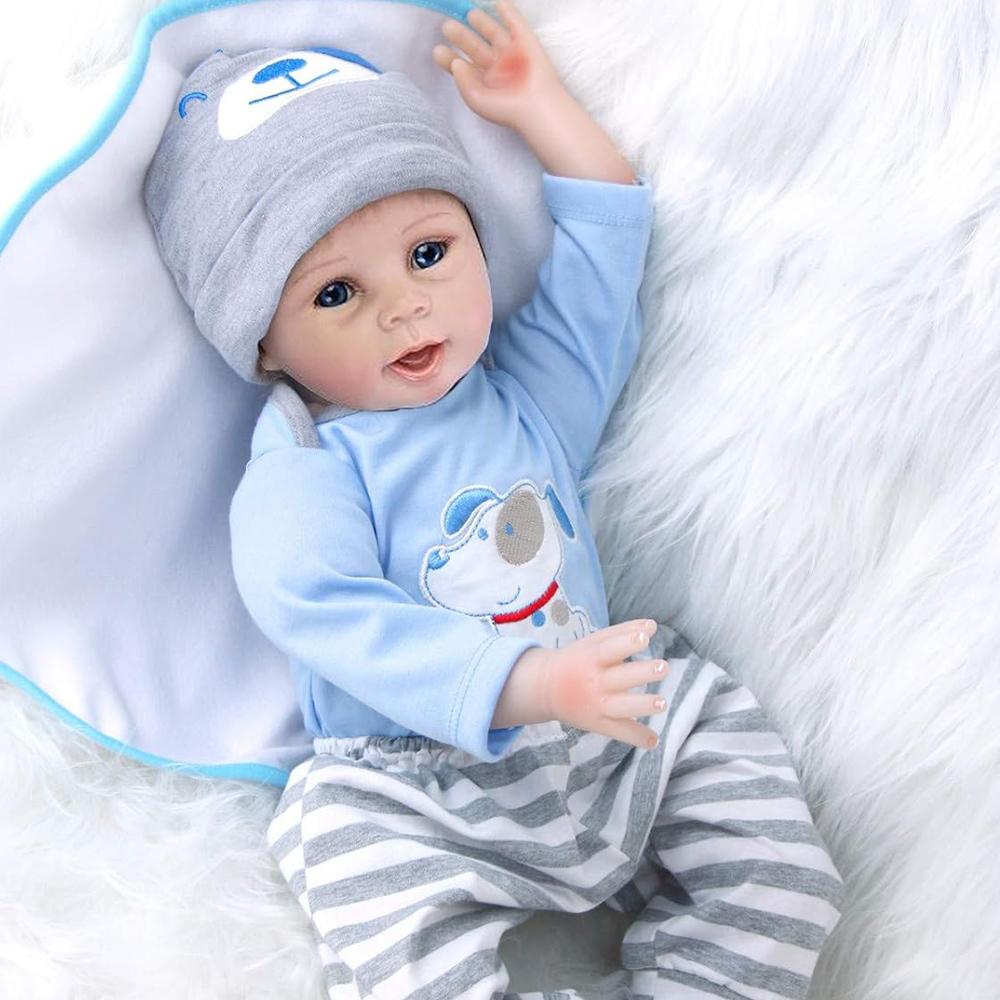 Reborn-Babypuppe 55 cm Reborn-Puppen Realistisch Weiches Silikon-Vinyl Handgefertigt Reborn-Baby Junge Sieht Aus Wie Ein Echtes Baby