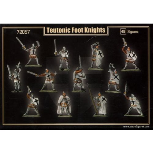 Mars Figures 1/72 Scale Teutonic Knights, Foot Knights, 15th Century, 12 Poses, 48 ??Figures, Plastic Model Kit ORM72057