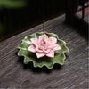 Keramik Lotus Räucherstäbchenhalter Dekoratives Seerosenblütenblatt Basis Räuchergefäß Yoga Meditation Tempel Home Office Ornament