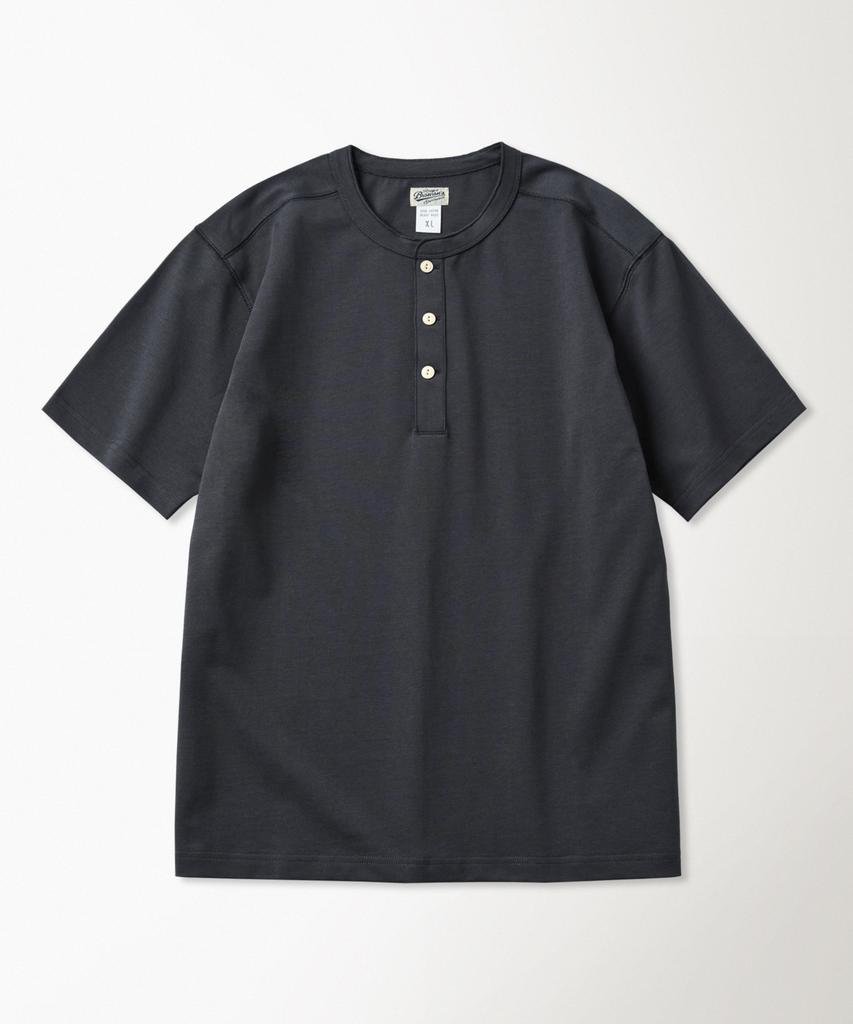 Beulonseun 10.6 Oz Cotton Short Sleeve Henley Tee Dark Gray