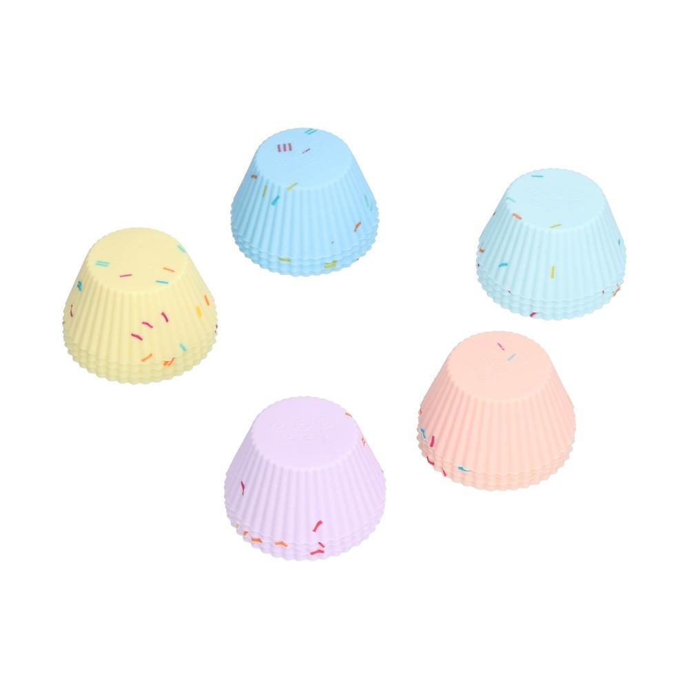 20pcs Silicone Material Silicone Cupcake Mold Food Grade Reusable Baking Cups Cupcake Making Round