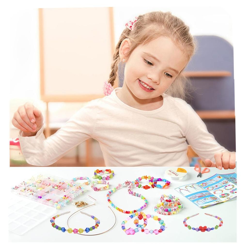 Vytung Beads DIY Accessories Bracelet Bead Toys, 24 Types, Size 2 Colors with Storage Case