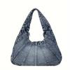 Trendy Denim Shoulder Bag All-Match Classic Niche Design Underarm Bag For Women Daily Use Shopping Bag