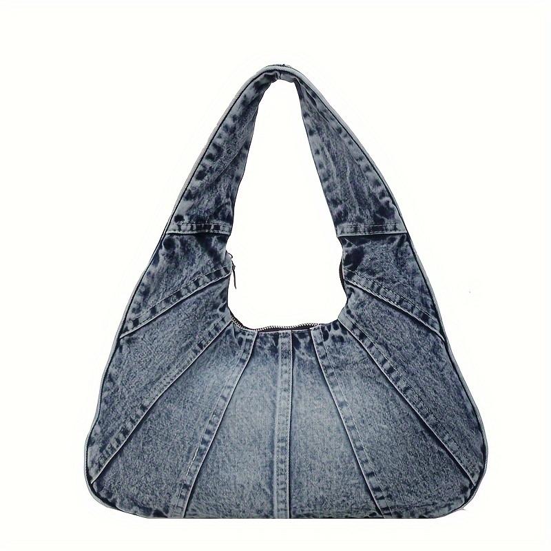 Trendy Denim Shoulder Bag All-Match Classic Niche Design Underarm Bag For Women Daily Use Shopping Bag