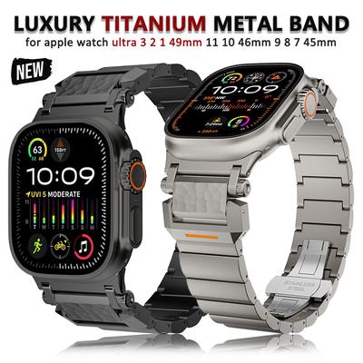 Titanium Strap for Apple Watch Ultra 3 2 1 49mm Series 10 11 46mm Luxury Metal Band for Iwatch 9 8 7 45mm 6 5 SE 3 44mm Bracelet
