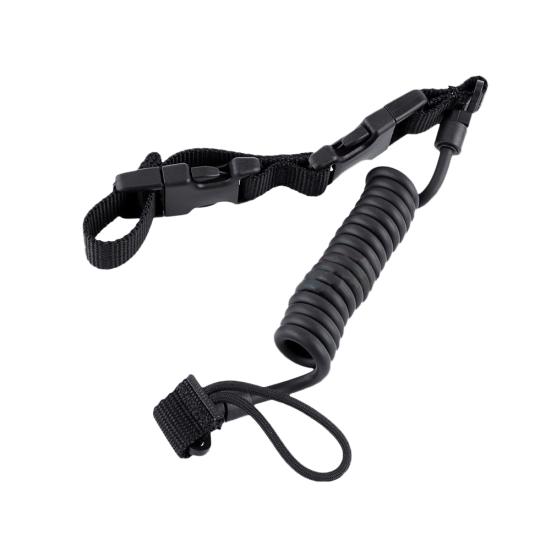 150cm Military Tactical Nylon Elastic Quick Release Pistol Sling Spring Lanyard