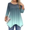 Dámská trička s 3/4 rukávem plus size, tunikové topy s kulatým výstřihem, základní volný střih, trička L-5XL