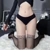 Womens Over Knee Stockings Leopard Mesh Lace Top Sheer Thigh High Silk Stockings Black Fishnet Hosiery Stockings