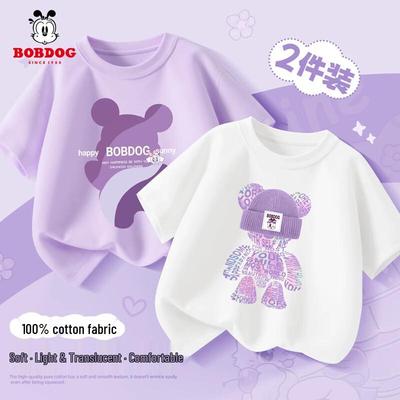 T-shirt da bambina in cotone a maniche corte