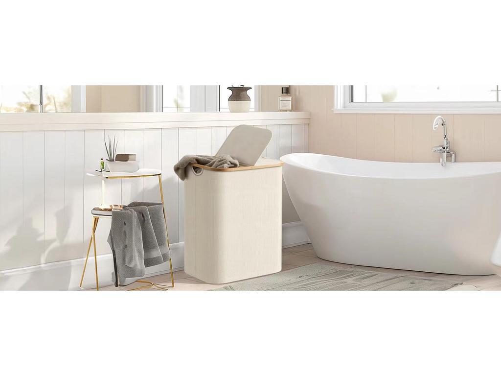 Foldable Waterproof Laundry Basket for Bathroom, Large Fabric Dirty Clothes Storage.