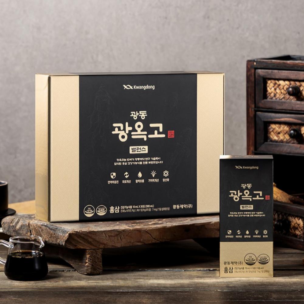 [Gift Set] Kwangdong Pharmaceutical Gwang-Ok-Go Balance Red Ginseng 300ml(10ml x 30 Pouches) + Exclusive Shopping Bag, 1 Set