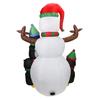 Christmas Inflatable Snowman Blow Up Outdoor Garden LED Snowman Santa Claus Christmas Doll Decoration Ornament 1.4/1.5M/2.4M
