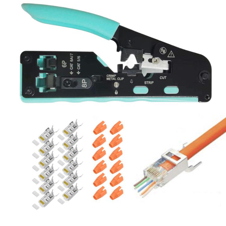 Multifunctional 6P 8P Wire Cable Crimper Stripper Cutter Pliers Network Cat5e Cat6 Cat7 Rj45 Pass EZ Crimping Tool Novelty Gift