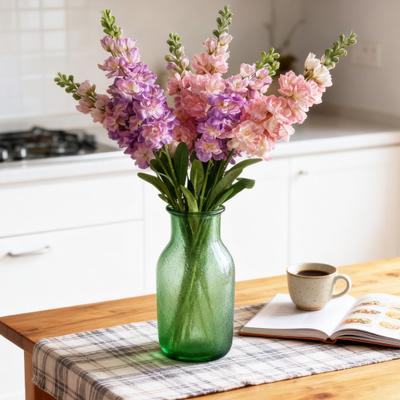 Faux Larkspur Pick Realistic Artificial Larkspur Blooms with Leaves Fake Larkspur Sprig for Home Flower Arrangement Party Decor Photography Prop