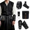Renaissances Costume Vikinges Costume Accessories Set Medieval Pirate Leather Belt Bracers Cosplay Halloween Costumes