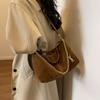 2023 New Vintage Suede Retro Stitching Shoulder Crossbody Bag Women Chain Handbag