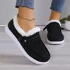 Fashion New Womens Winter Ankle Boots Slip on Suede Snow Boots Plush Natural Fur Warm Cotton Shoes Outdoor Casual Ladies Flat Shoes