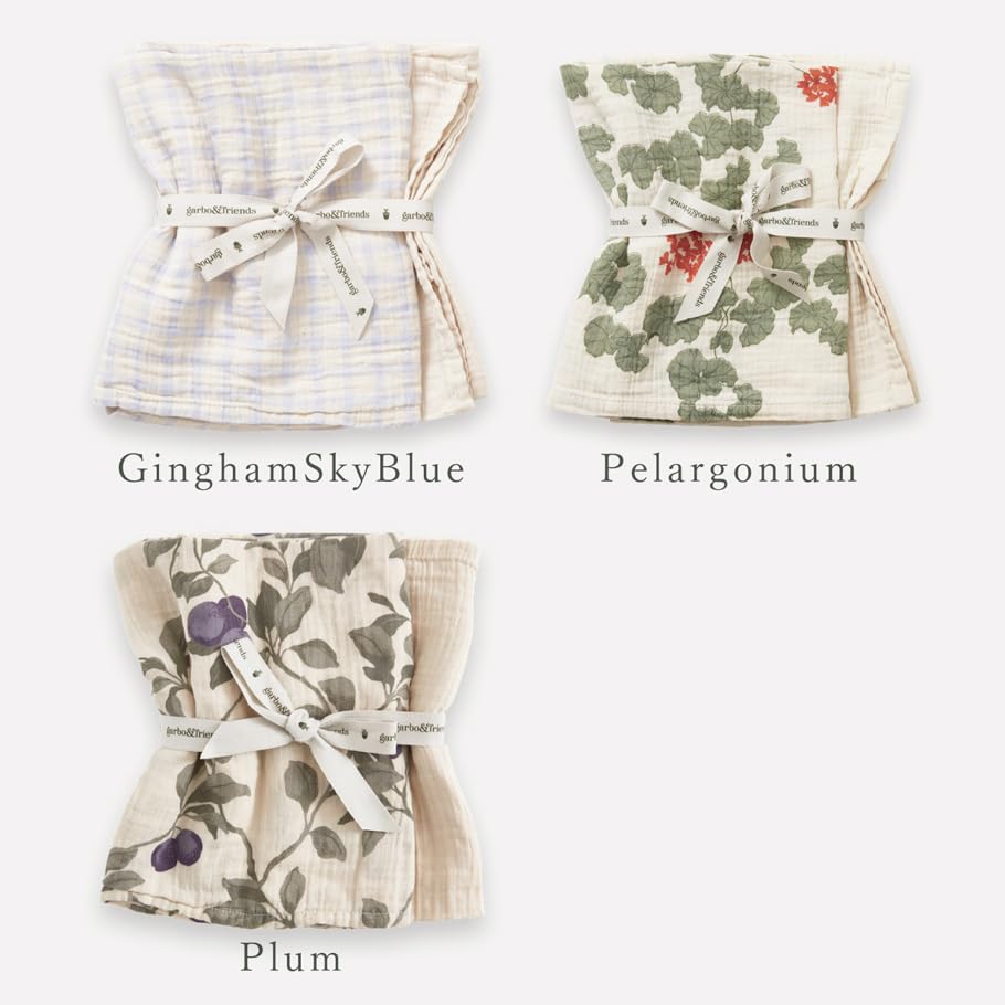 Garbo Friends Garbo Friends Swaddle Blanket Muslin Small Baby 2 Piece Set MUSLIN BLANKET SMALL 2PCS & & Honeysuckle(2800)