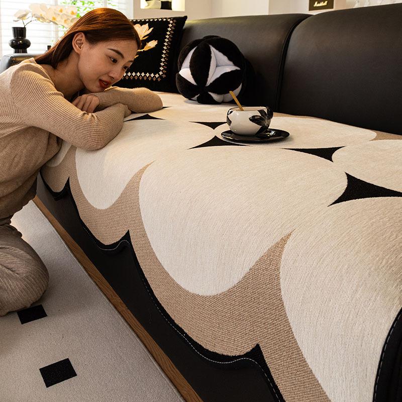 Irregular Special-Shaped Sofa Cushion Is Universal In All Seasons  New Straight-Row Sofa Non-Slip Chenille Sofa Cover Blanket