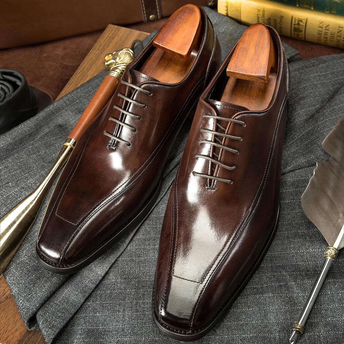 Zealous Sole Men's Black ] Business Casual Oxford Leather Shoes Cowhide Shoes Cm