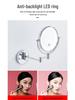 Wall-Mounted LED Touch Makeup Mirror with Recessed Wiring, Telescopic Fold, for Hotel Bathrooms