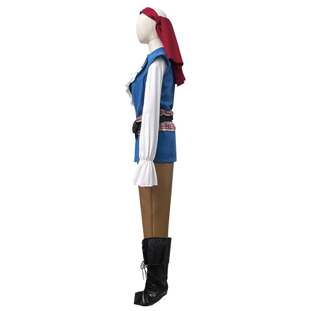Costume Cosplay Capitano Pirata Vichingo Marinaio Caraibico Halloween Gioco Ruolo Uniforme