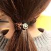 Leopard Print Smiley Face Hair Tie – High Elasticity Fashionable Ponytail Band