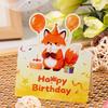 10 Birthday Cards, 3D Small Size Cartoon, Simple Folding, Handwritten Blessing Message, Birthday Card