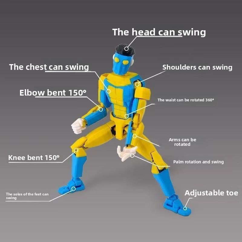 3D Printed Invincible Boy Invincible Mark Titan13 T13 Dummy13 Multi-Jointed Movable Action Figure Desktop Ornament