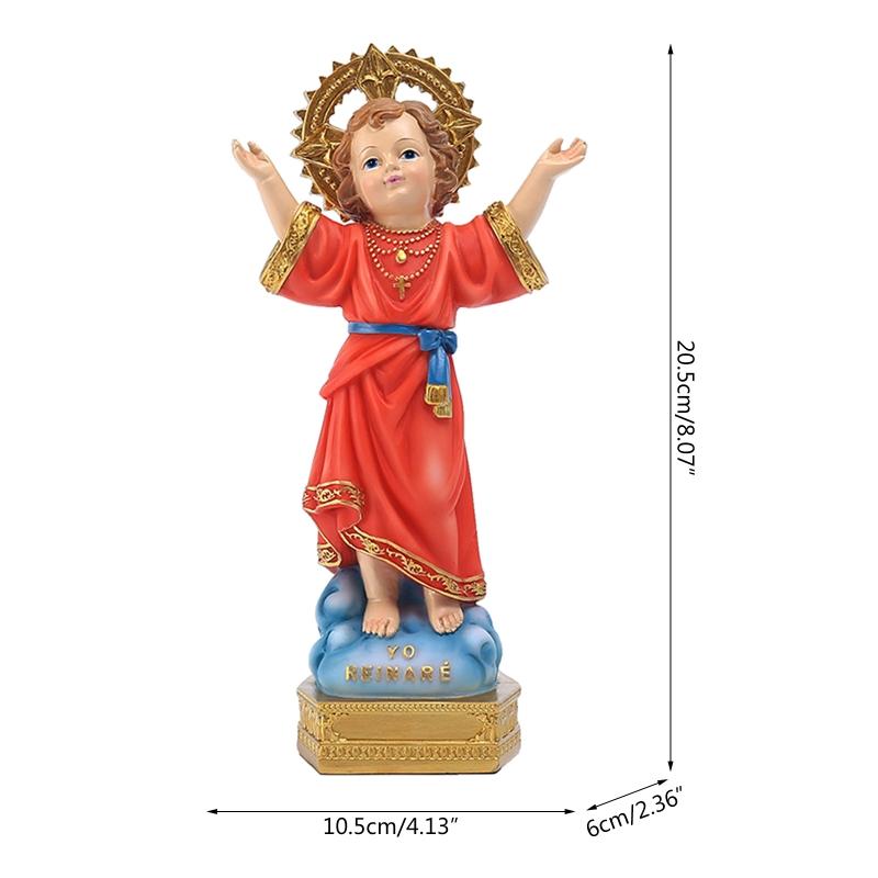 Statua Figurine Gesù Bambino Divino Divino 8 Pollici Statua Religiosa Decorazioni in Resina Scaffale Tavolo Espositore Decorazione