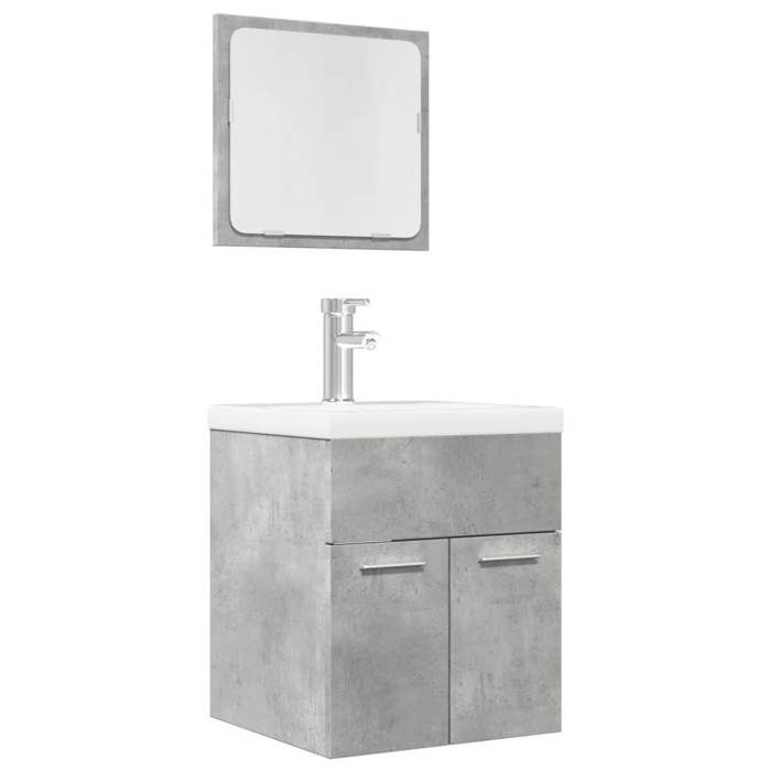 VidaXL Ensemble de meubles de salle de bain 2 pcs gris béton, armoire de salle de bain, armoire de bain, meuble-lavabo de 856368