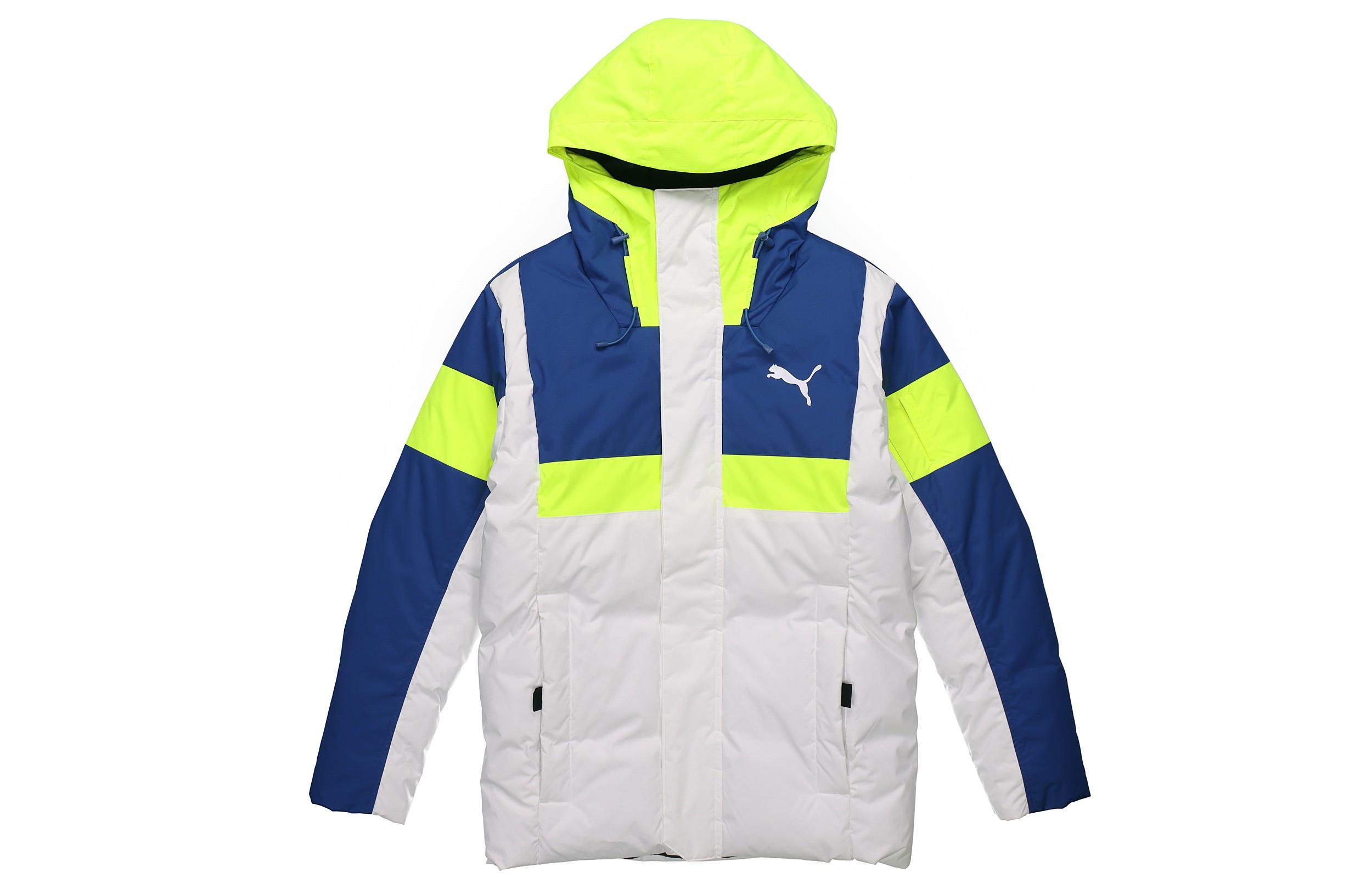 PUMA Down Jackets Men s White Glacier Blue Hooded Moderate Other 580025-02 XS