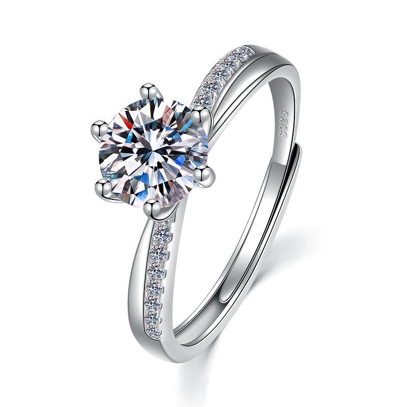 

Кольцо S925 Silver Wrap Xiao Six-Claw с двумя линиями и поворотным рычагом, женское, Guochao, модное, любимое, бриллиантовое кольцо opening adjustable