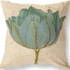 Retro American Plant Floral Print Linen Pillow Case Living Room Sofa Car Pillow Cushion