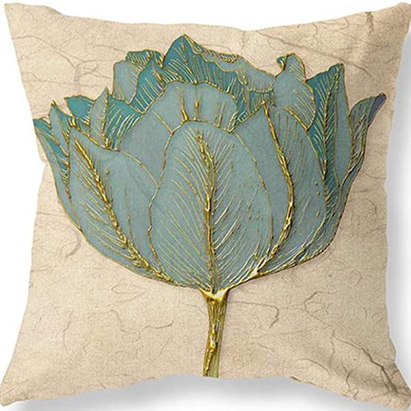 Retro American Plant Floral Print Linen Pillow Case Living Room Sofa Car Pillow Cushion